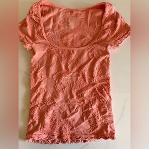 Free People coral stretch send love top